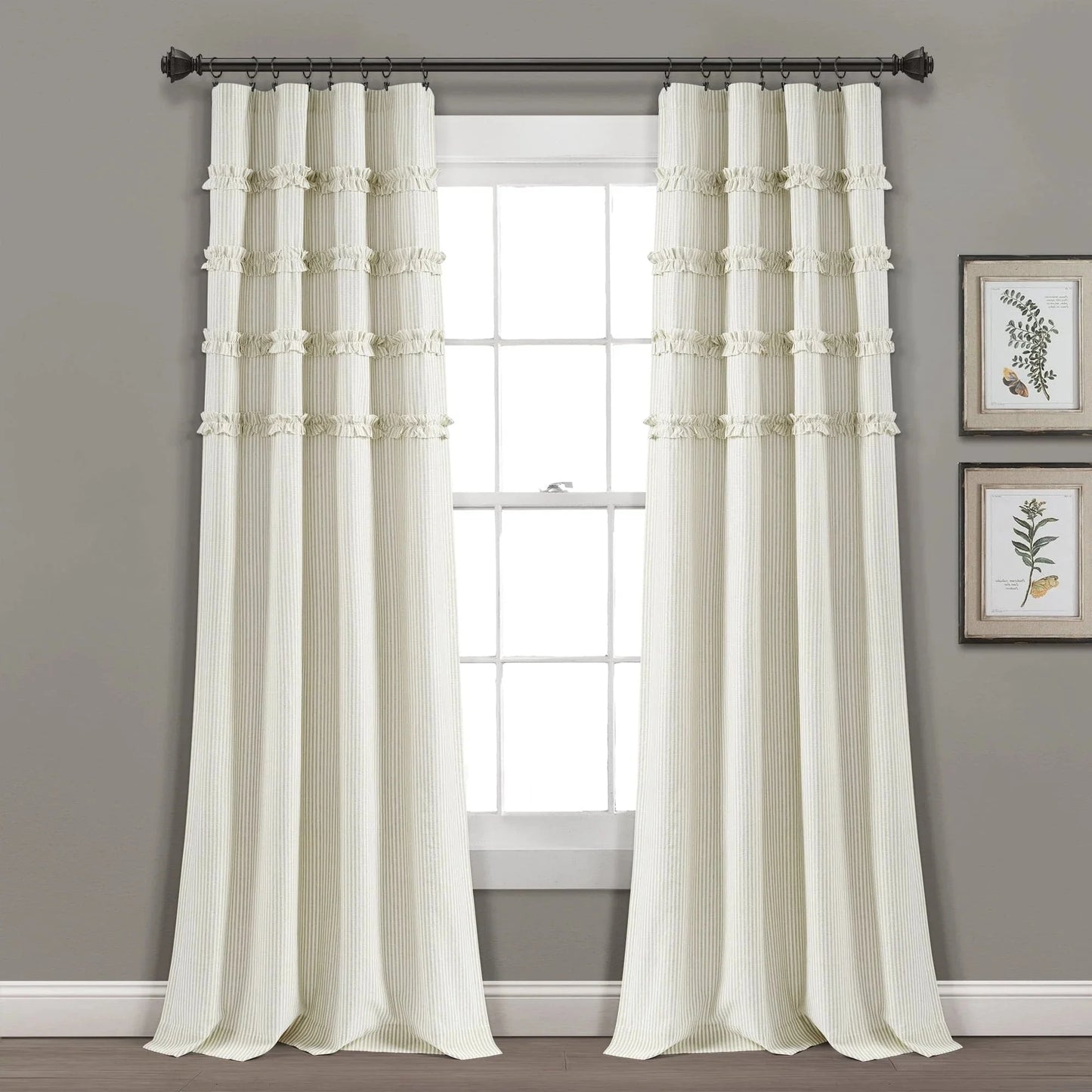Tucker Stripe Window Curtain Panels - Gray - 84 X 40