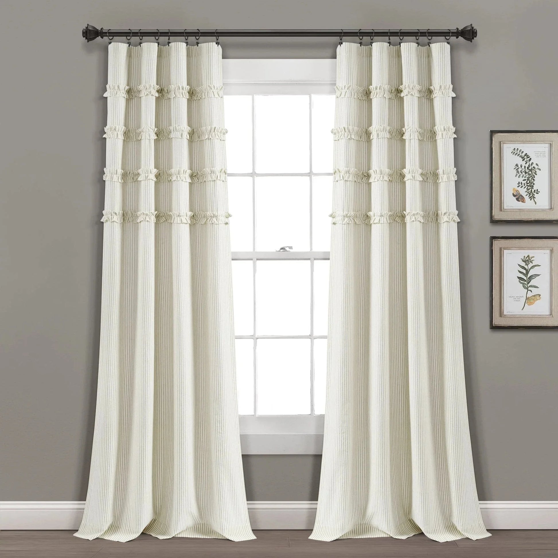 Tucker Stripe Window Curtain Panels - Gray - 84 X 40