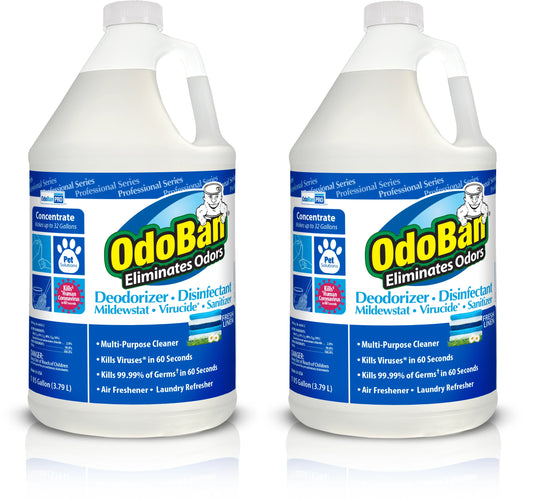 Professional Cleaning Odor Eliminator and Disinfectant, Fresh Linen, 1 Gallon Concentrate 2-Pack