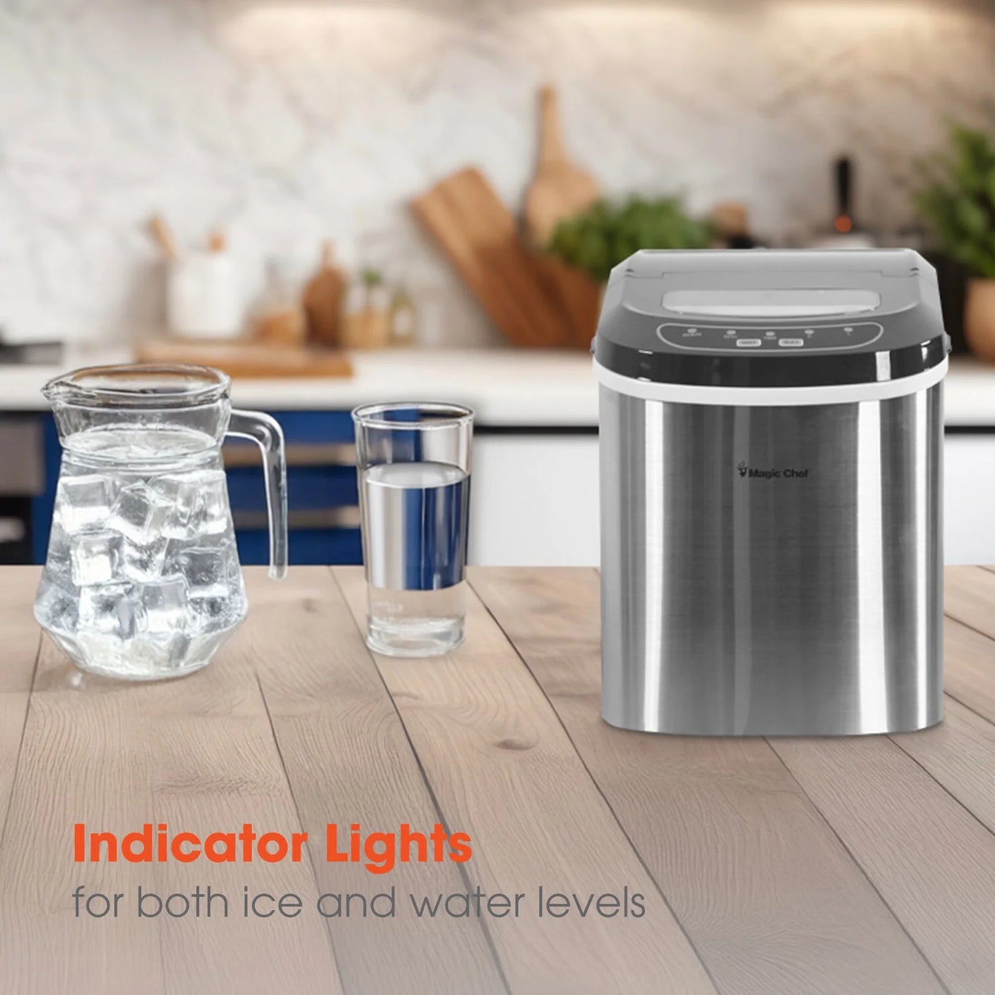 27 Lb Capacity Portable Countertop Ice Maker, Stainless Steel (Bullet Ice)