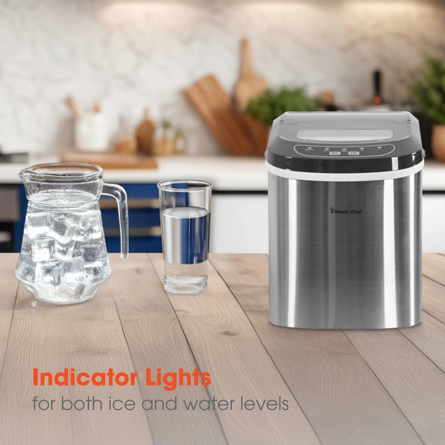 27 Lb Capacity Portable Countertop Ice Maker, Stainless Steel (Bullet Ice)