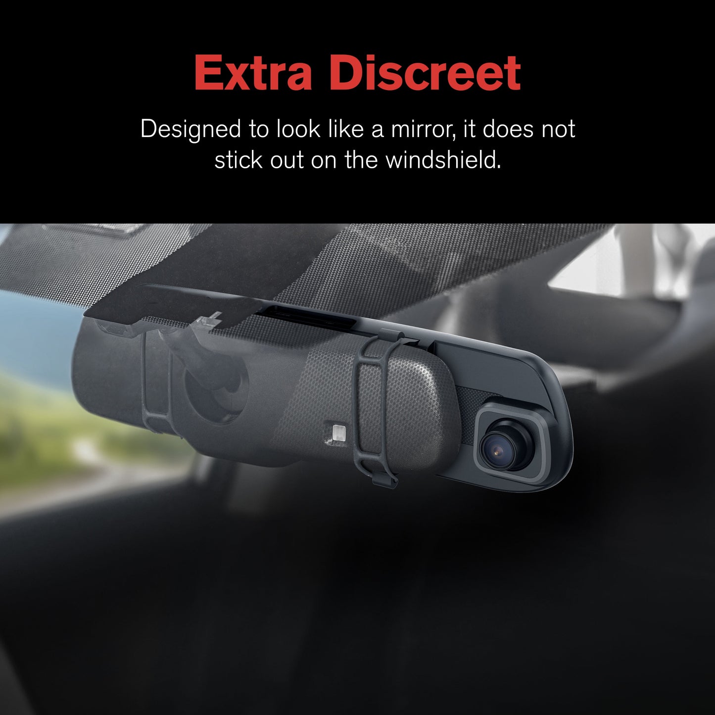 Roadcam Mirror 1080P Mirror Mount Dash Cam, Universal Compatibility with Smart G-Sensor, 4.7" Monitor, Adjustable Lens, Wide Angle View, BT533147