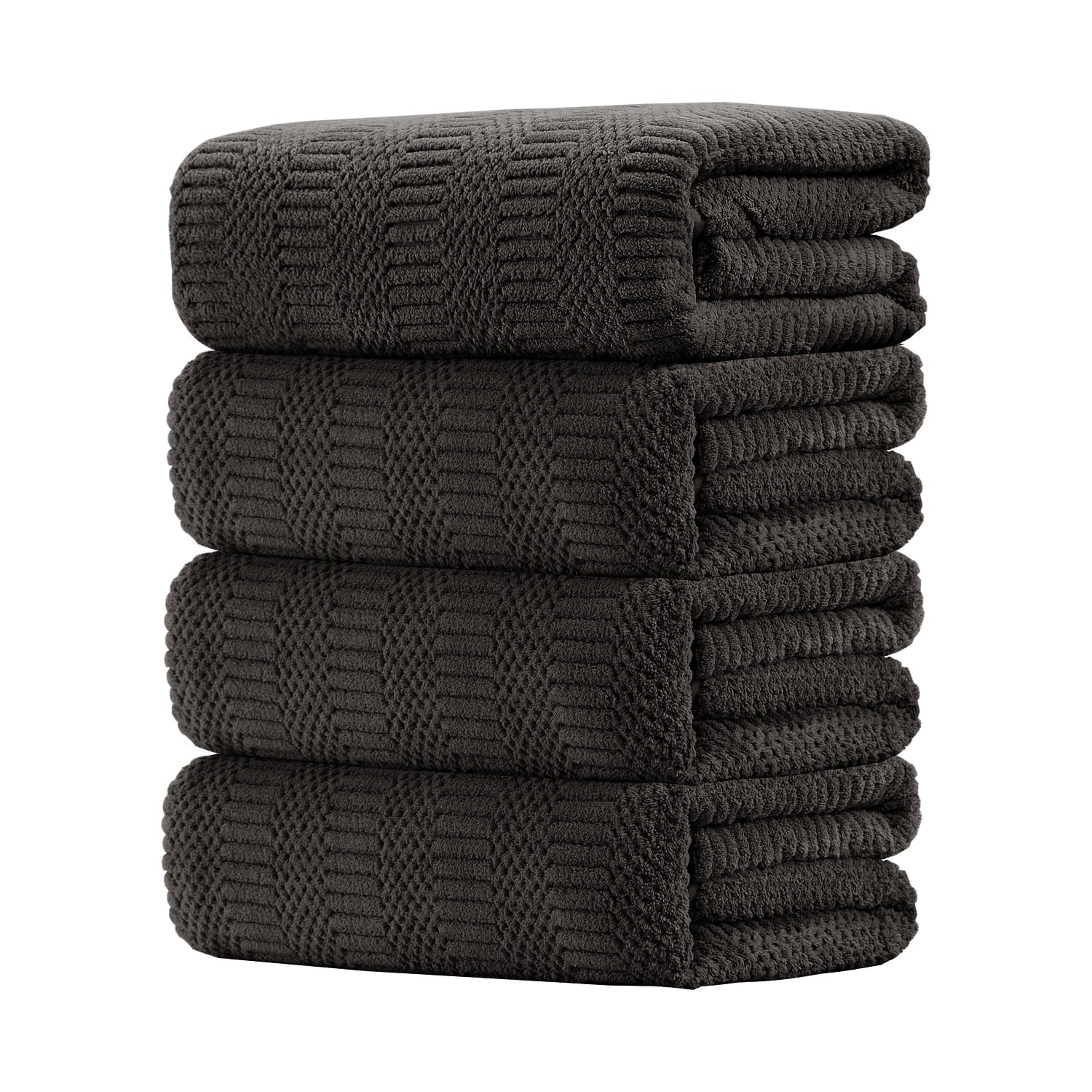 Bathroom Towel Set Dark Gray 4-Piece 700GSM Ultra Microfiber Bath Towel Set for Adult, Child and Senior