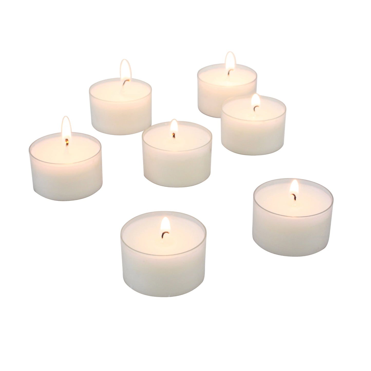 Stonebriar Unscented Long Burning Clear Cup Tealight Candles with 8 Hour Burn Time, 48 Pack, White