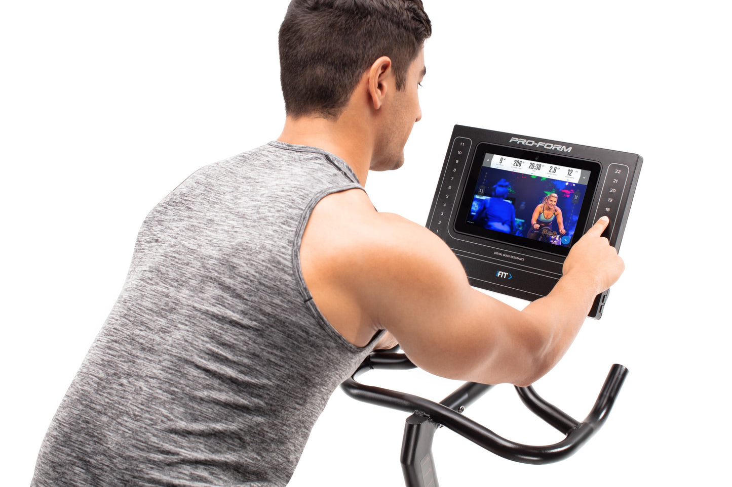 SMART Power 10.0 Exercise Bike with 10” HD Touchscreen and 30-Day Ifit Membership for Studio Classes & Global Workouts