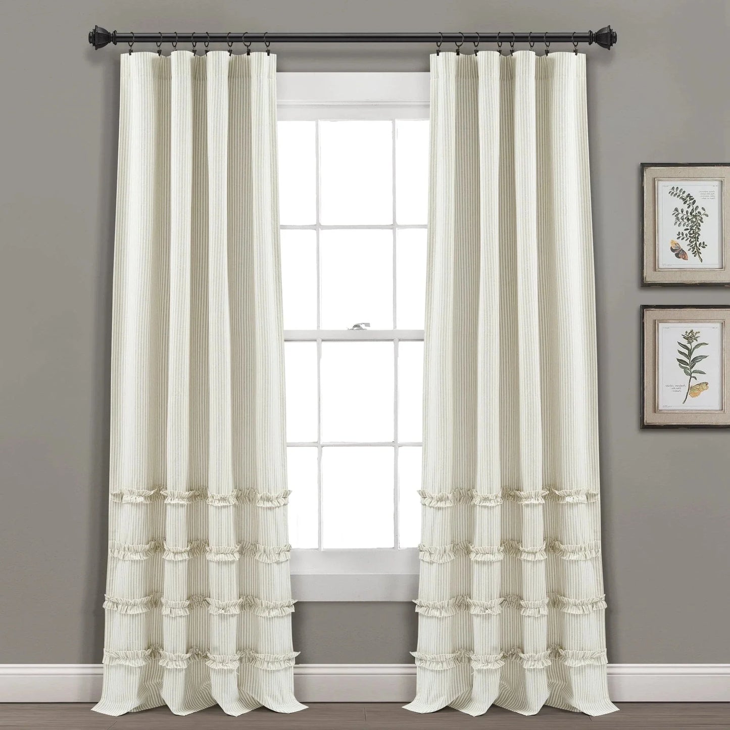 Tucker Stripe Window Curtain Panels - Gray - 84 X 40