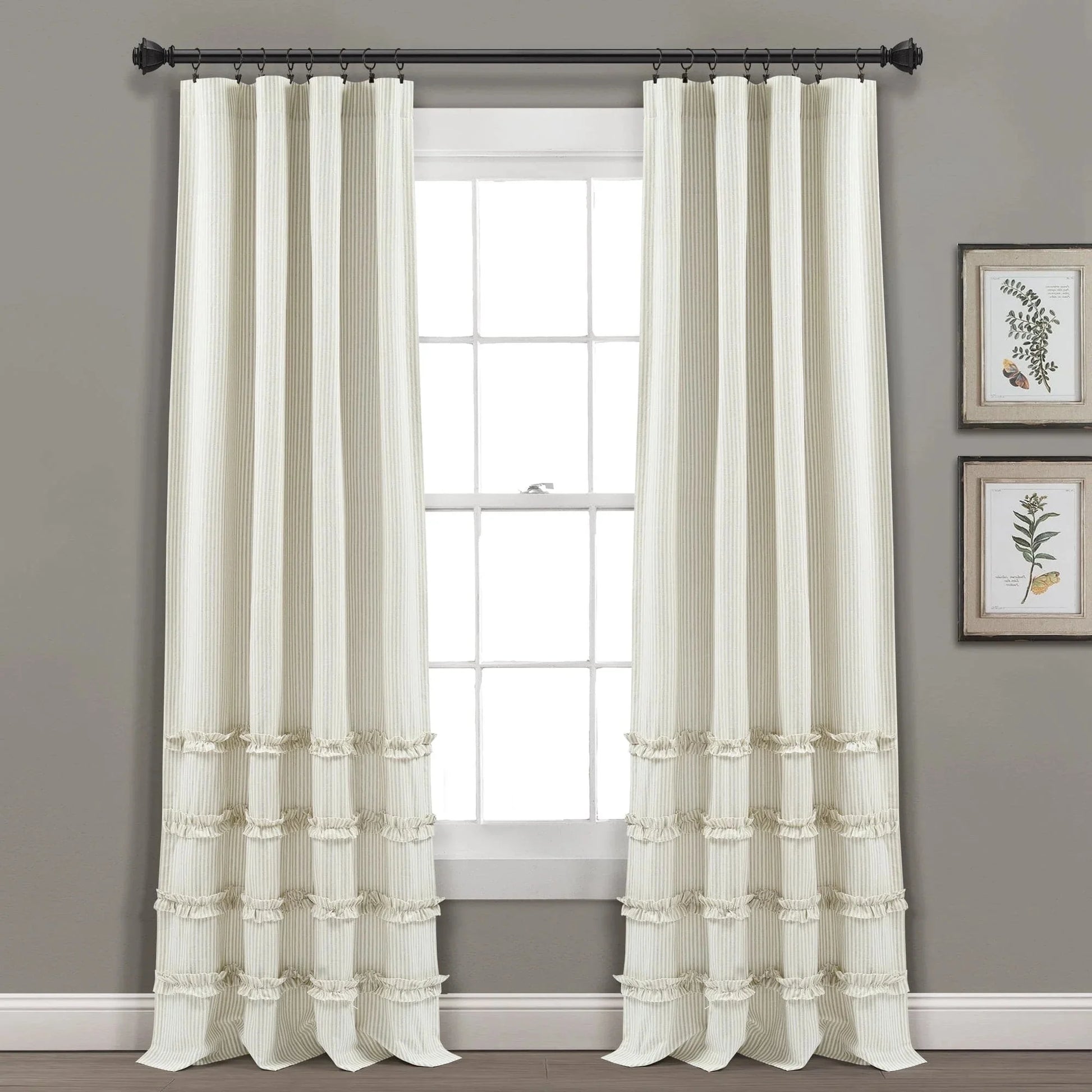 Tucker Stripe Window Curtain Panels - Gray - 84 X 40