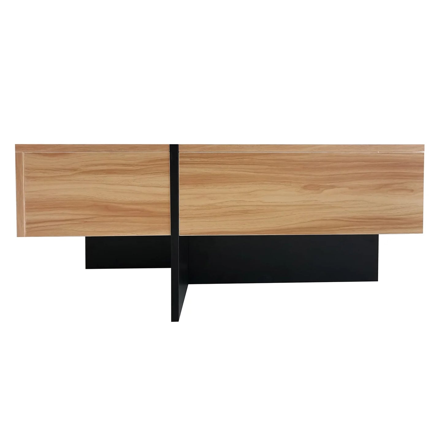 Unique Coffee Table, Side End Table with 4 Hidden Storage Compartments, Extendable Sliding Tabletop Accent Table for Living Room, Brown
