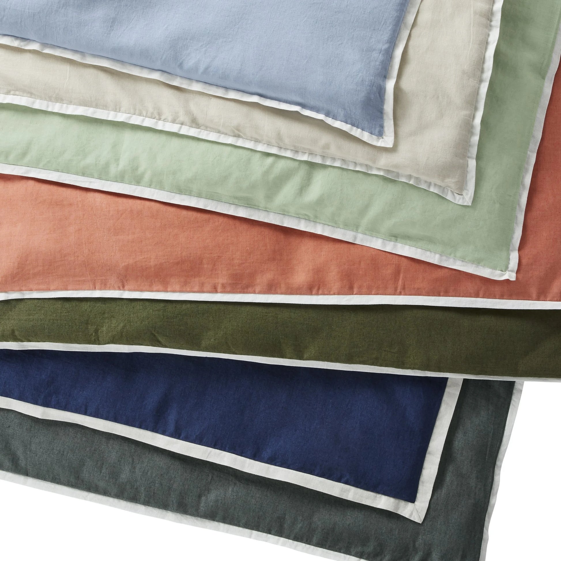 3-Piece Navy Linen Duvet Cover Set, Full/Queen