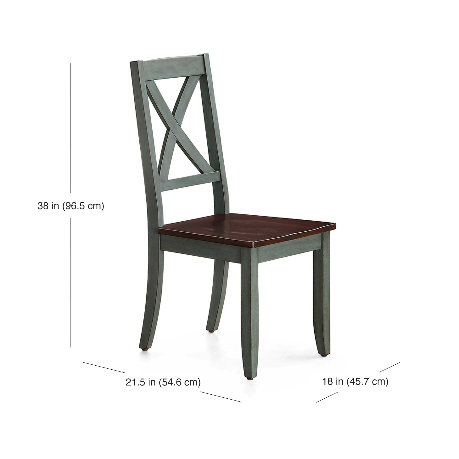Maddox Crossing Dining Chairs, Set of 2, Dark Seafoam Finish