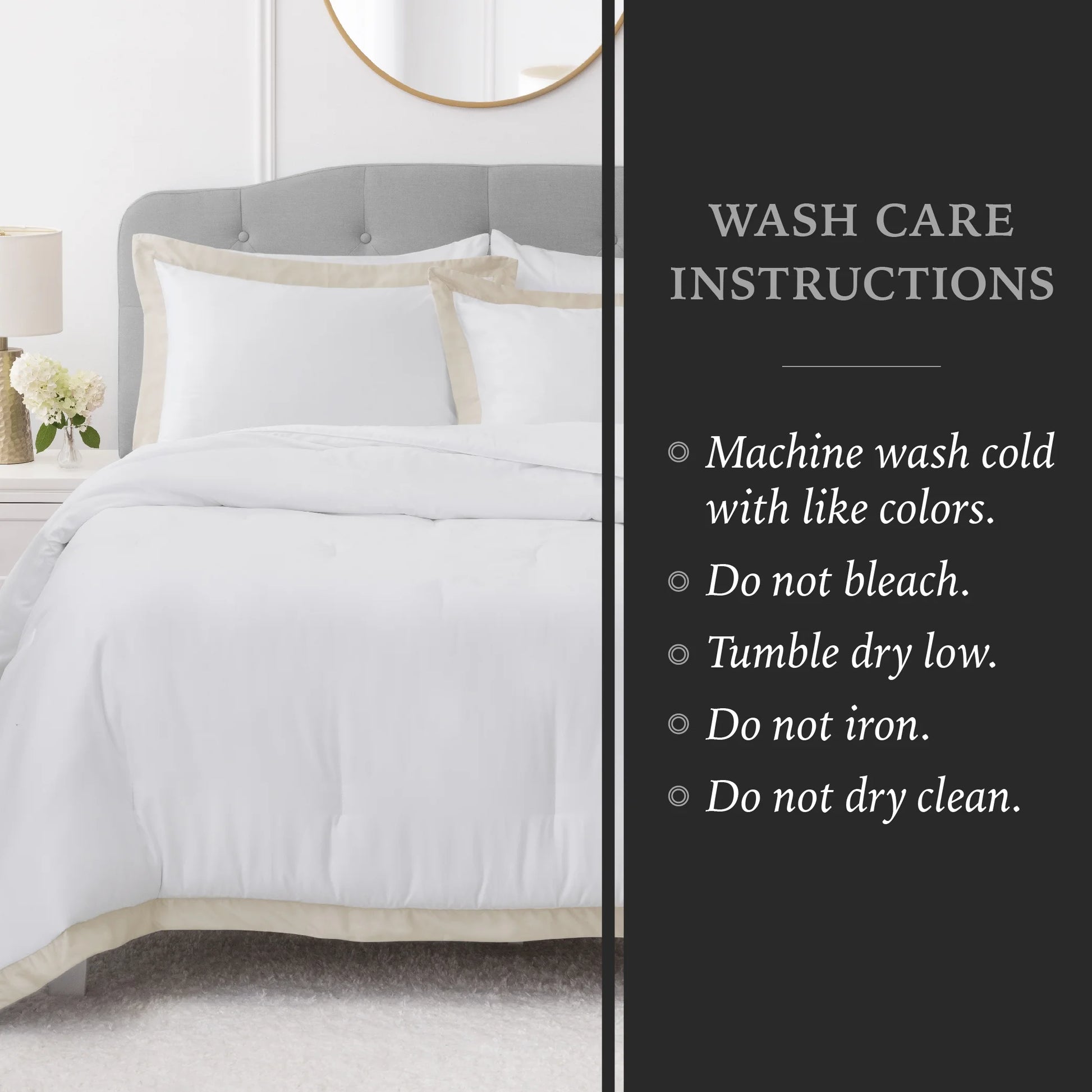 3-Piece Beige/White Egyptian Cotton-Rich Blend Luxury Comforter Set, King
