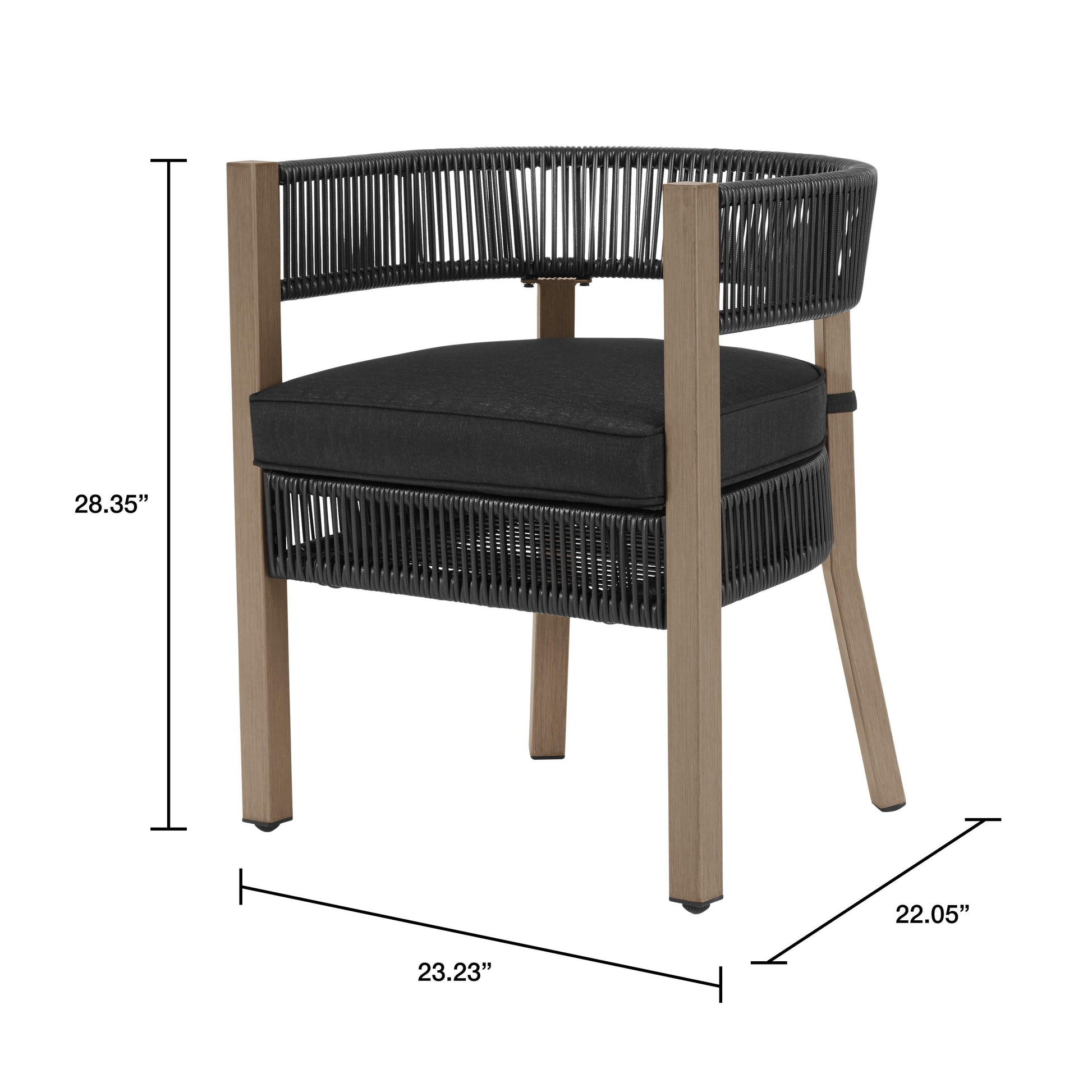 Tarren 5 Piece Outdoor Dining Set, Black